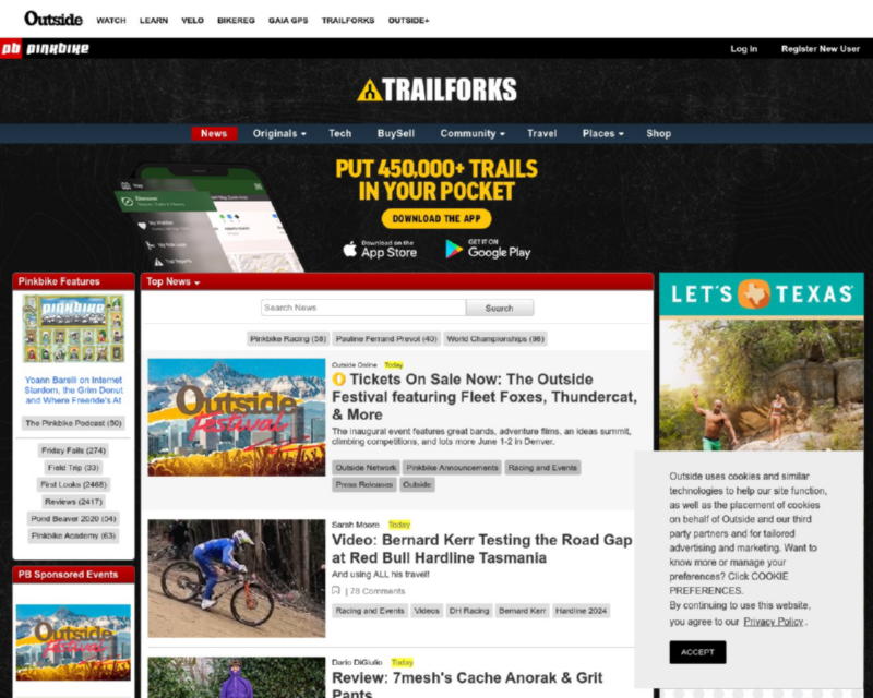 Pinkbike - крупнейшая онлайн-сообщество для любителей горного велосипеда.