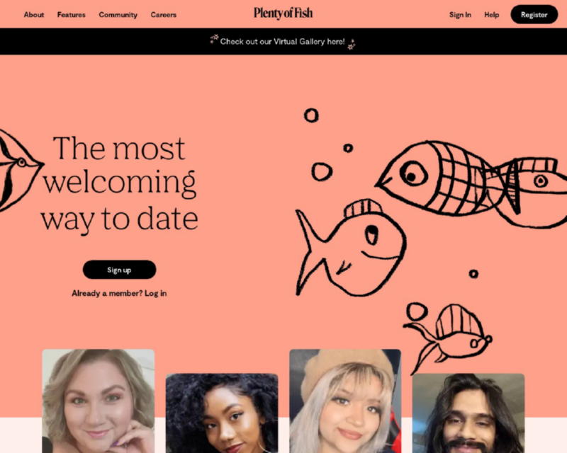 Изображение скриншота сайта - Plenty of Fish (POF) - Безкоштовний сервіс знайомств із великою базою користувачів.