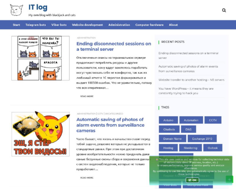 Изображение скриншота сайта - Log.TopSites - это блог об Arduino и PHP программировании