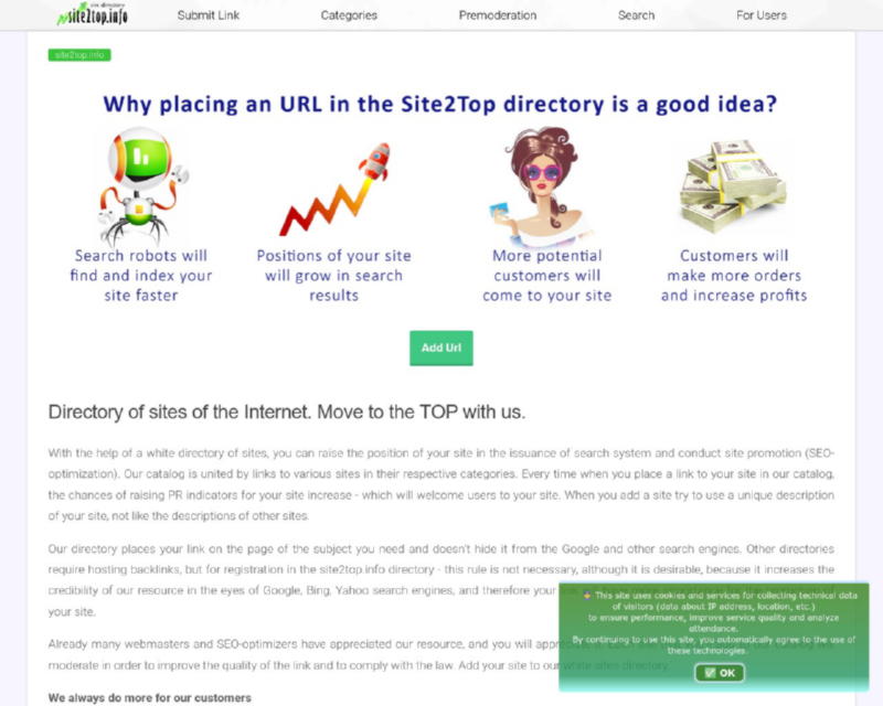 Directory of sites of the Internet Site2Top.info. Move to the TOP with us.
