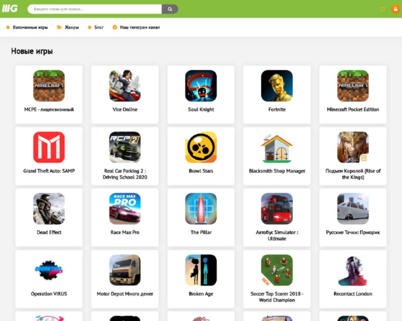 Изображение скриншота сайта - Скачать бесплатные игры на андроид и ios. WHITEGAMES - у нас собраны лучшие мобильные игры
